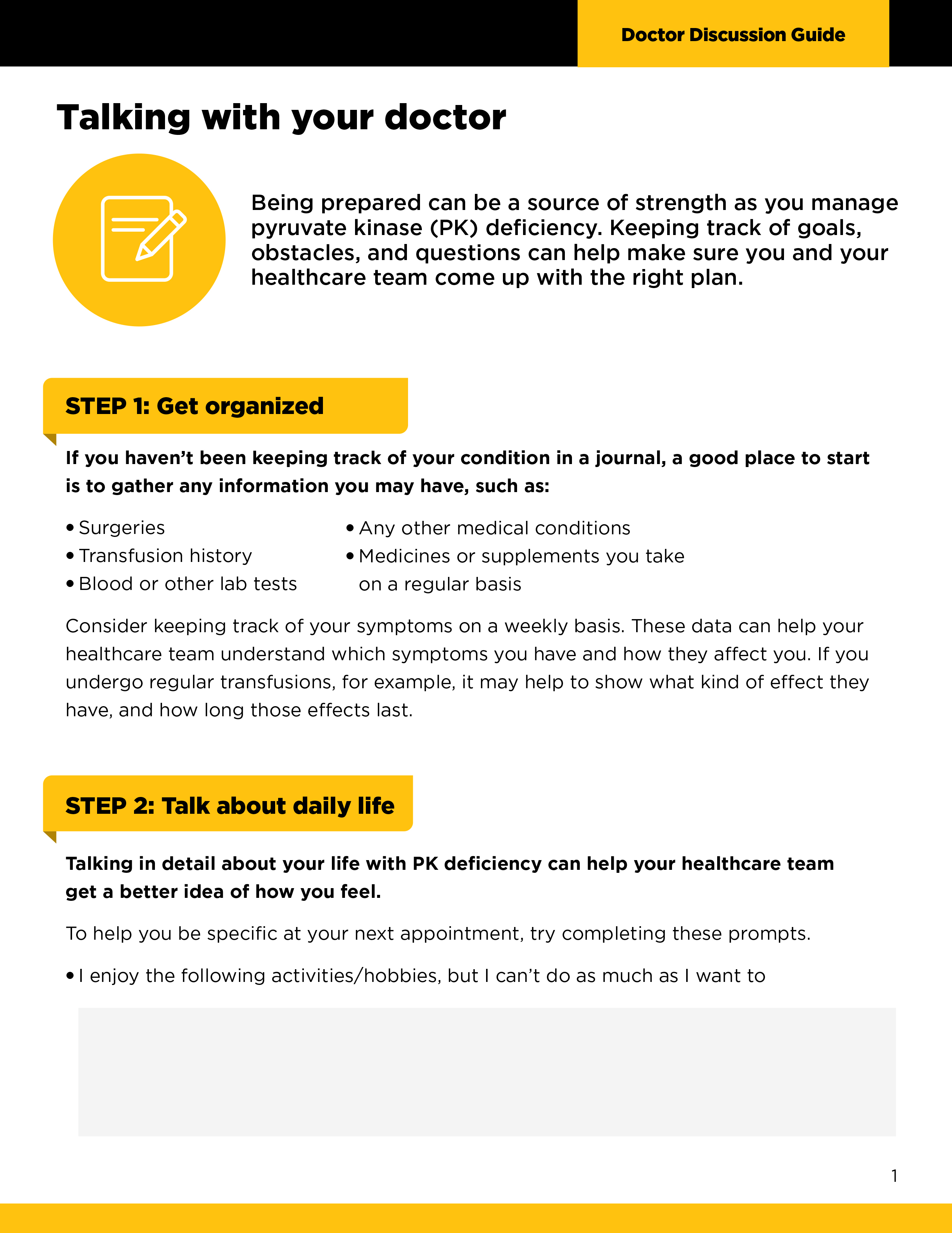 PK Deficiency Doctor Discussion Guide